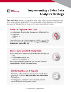 Sales strategy resource with five tips for sales teams to harness the power of data analytics to boost performance and maximize results.