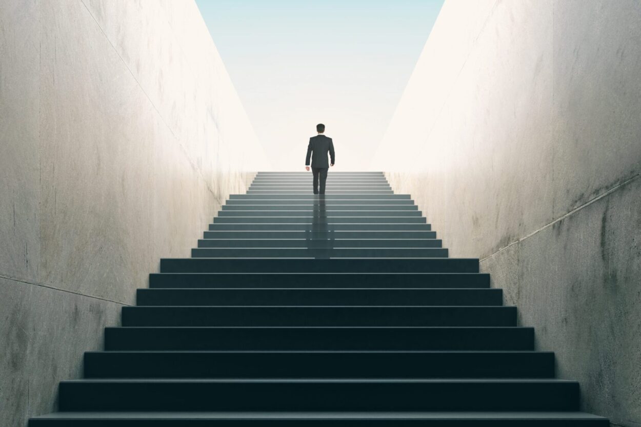 Businessman Climbing the Stairs